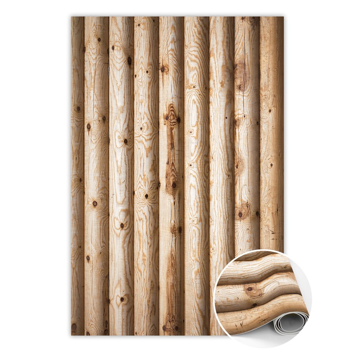 Covor de vinil, PVC, Grinzi de lemn, Maro, 120 cm x 180 cm, 010260360160000020400