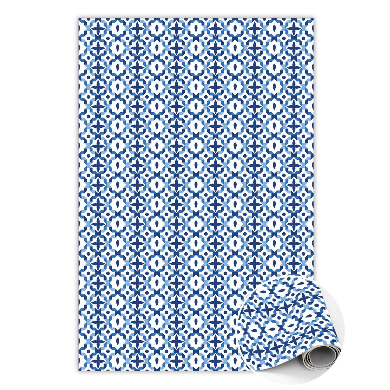 Vinyl szőnyeg, PVC, portugál minta, Fehér, 80 cm x 120 cm