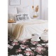 Covor de vinil, PVC, Trandafiri, Negru, 120 cm x 180 cm, 010260360160000020527
