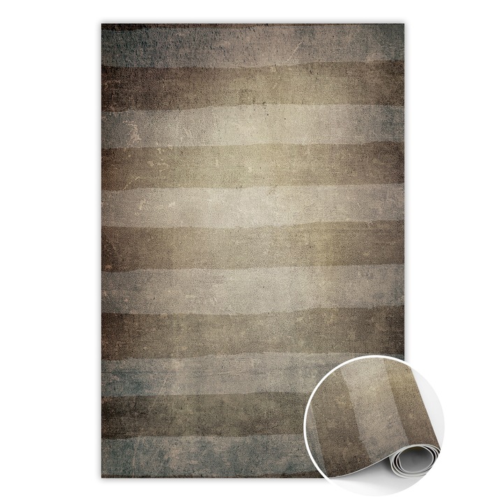 Covor de vinil, PVC, Curele orizontale, Maro, 120 cm x 180 cm, 010260360160000020188