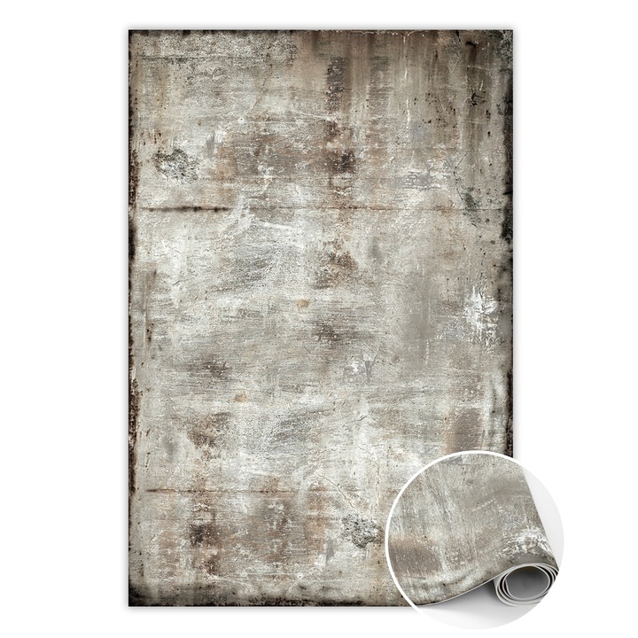Covor de vinil, PVC, Metal, Gri, 80 cm x 120 cm, 010260360650000020192