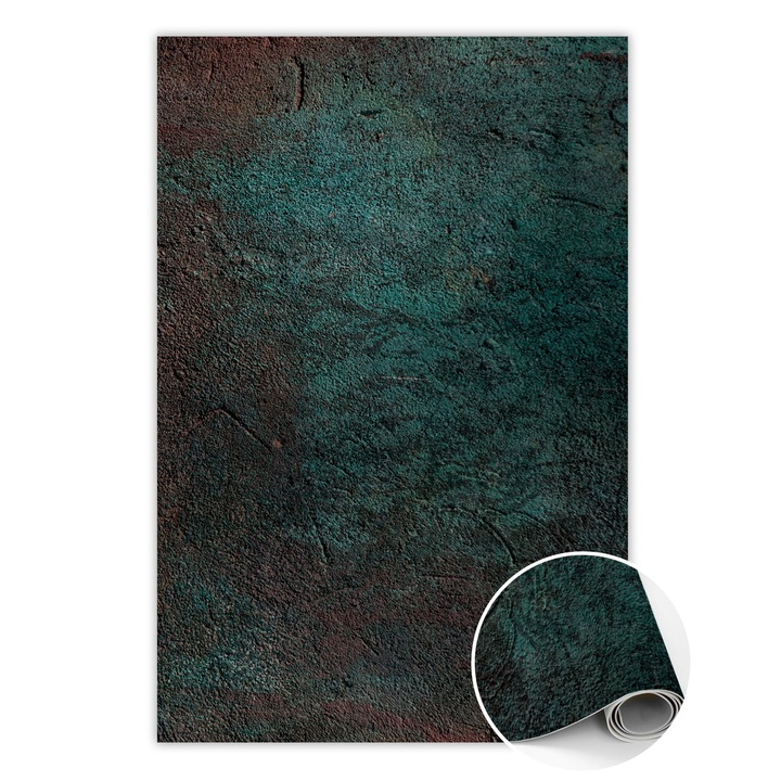 Covor de vinil, PVC, Beton maro verde, Verde, 120 cm x 180 cm, 010260360160000019886