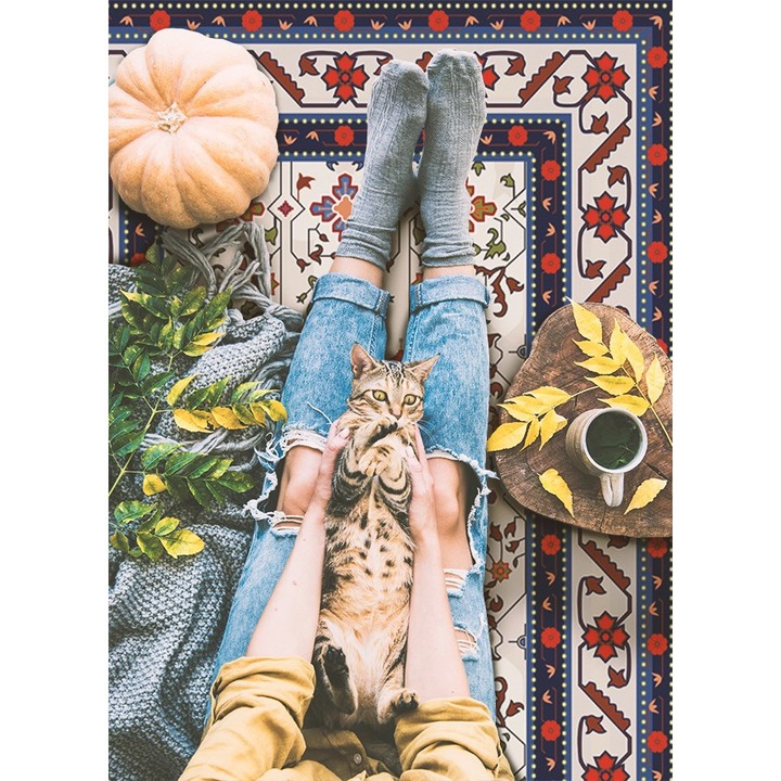 Covor de vinil, PVC, Modele persane, Roz, 150 cm x 225 cm, 010260360300000031010