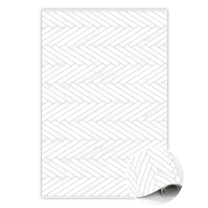 Vinyl szőnyeg, PVC, márvány csempe, Fehér, 150 cm x 225 cm, 010260360300000019887