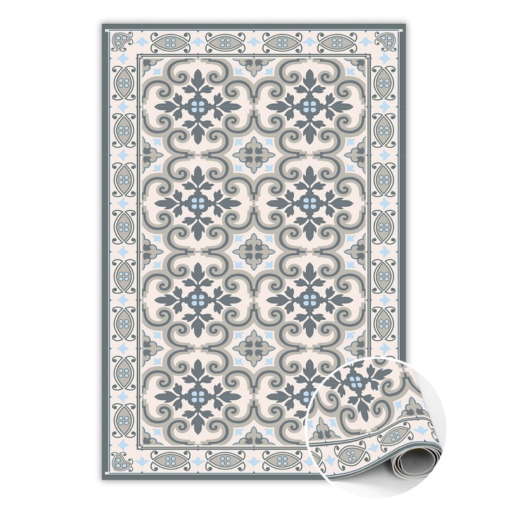 Covor de vinil, PVC, Stilul mietvost, Gri, 120 cm x 180 cm, 010260360160000019944