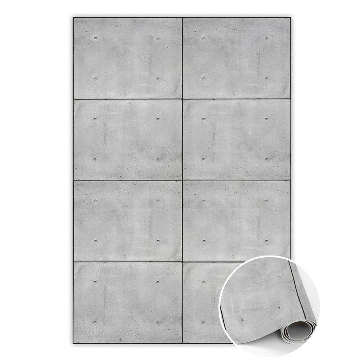 Vinyl szőnyeg, PVC, hatszögek, Szürke, 150 cm x 225 cm, 010260360300000020198