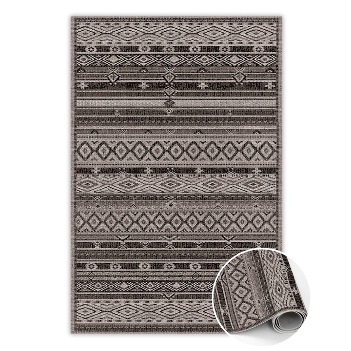 Vinyl szőnyeg, PVC, absztrakt keresztek, Szürke, 150 cm x 225 cm, 010260360300000020050