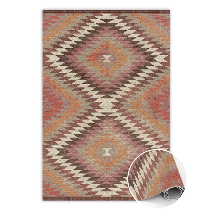 Covor de vinil, PVC, Paisley, Maro, 120 cm x 180 cm, 010260360160000019859