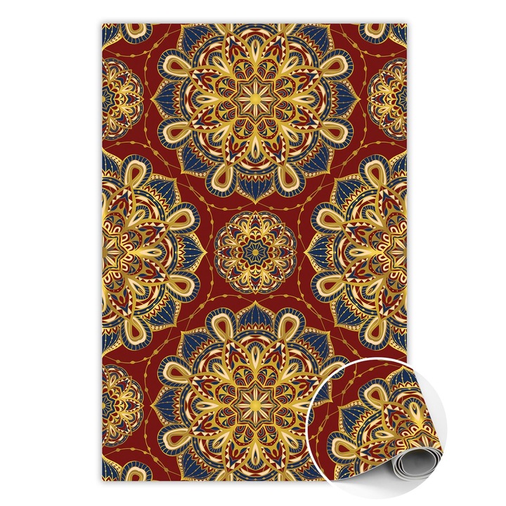 Covor de vinil, PVC, Modele aurii, Multicolor, 120 cm x 180 cm, 010260360160000029803