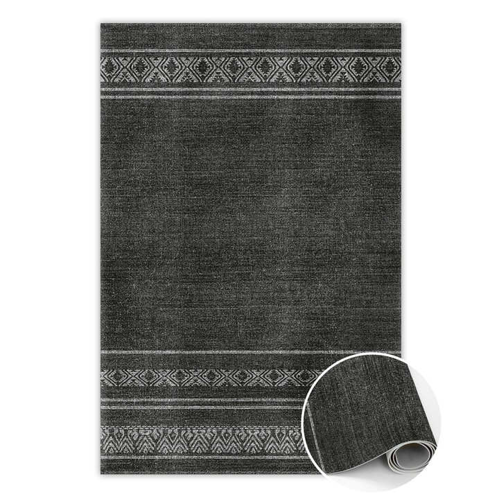 Vinyl szőnyeg, PVC, afrikai minta, Szürke, 60 cm x 90 cm, 010260360570000019875