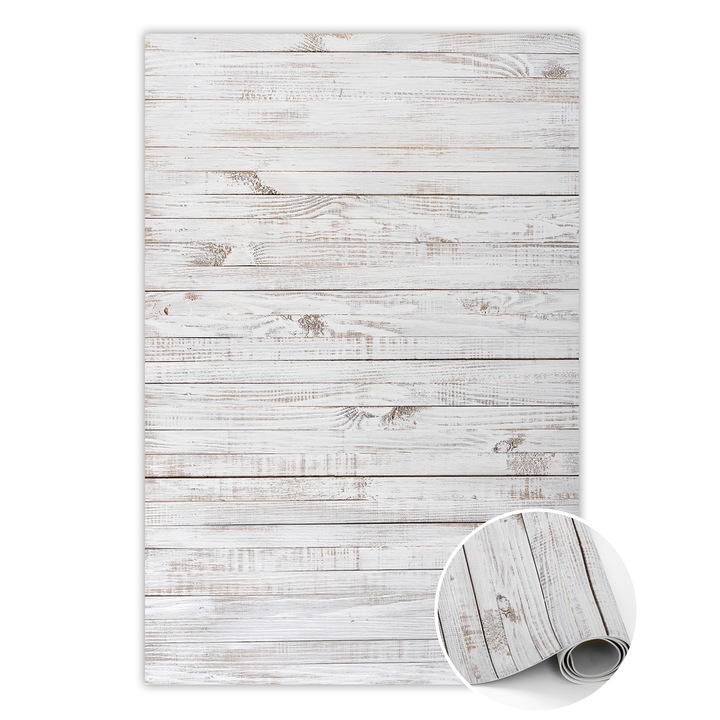 Vinyl szőnyeg, PVC, fehér tábla textúra, Fehér, 150 cm x 225 cm, 010260360300000029812