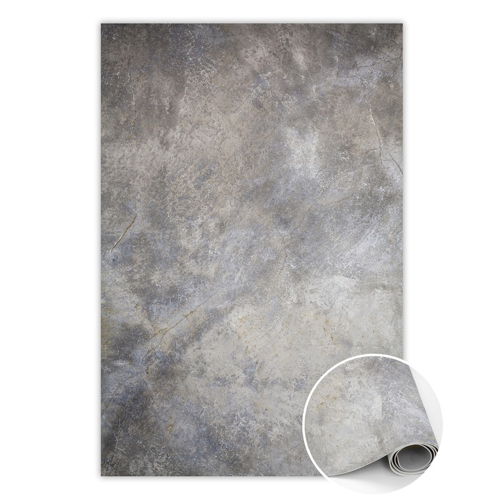 Covor de vinil, PVC, Beton fisurat, Gri, 120 cm x 180 cm, 010260360160000029839