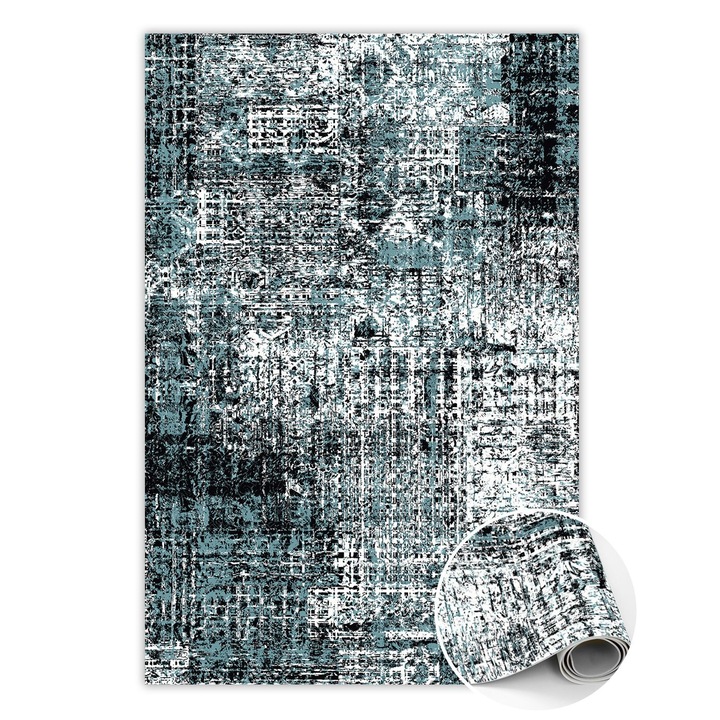 Vinyl szőnyeg, PVC, gazdag szövetminták, Zöld, 150 cm x 225 cm, 010260360300000029845