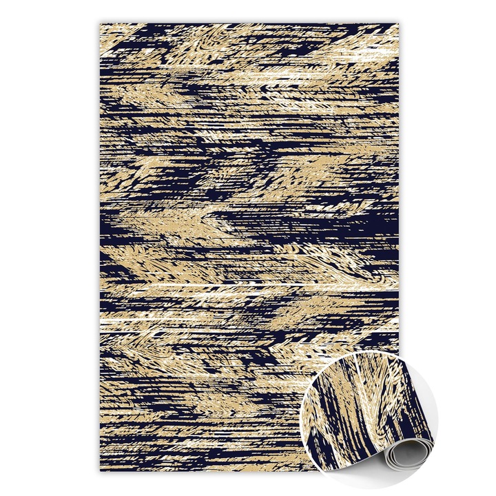 Covor de vinil, PVC, Centura galbena retro, Galben, 60 cm x 90 cm, 010260360570000029859