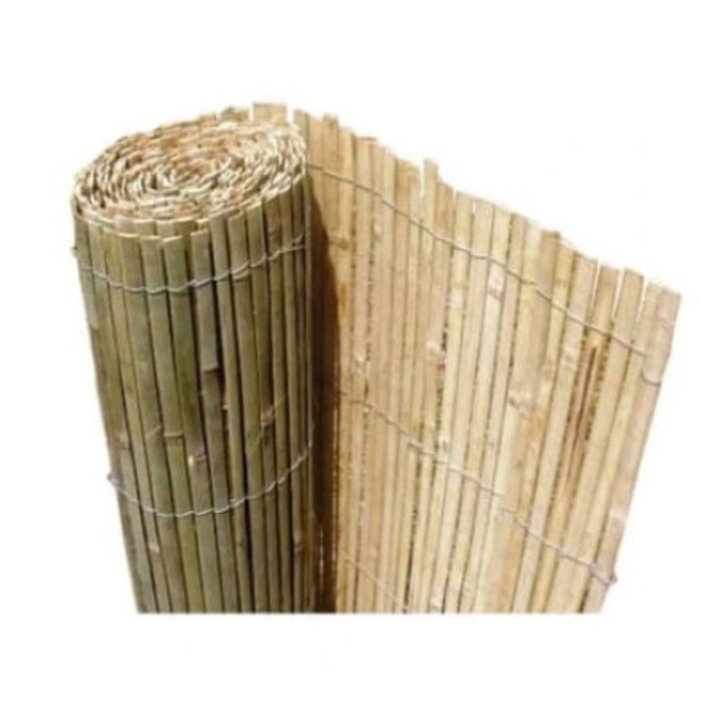 Paravan, Dixiestore, Protectie vizuala, 200 x 500 cm, Bambus, Bej