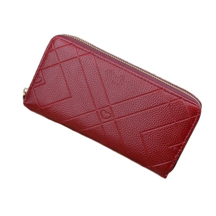 Avamsi női pénztárca, AVTQ-S-140-1, piros, 19,5x9,5x4 cm