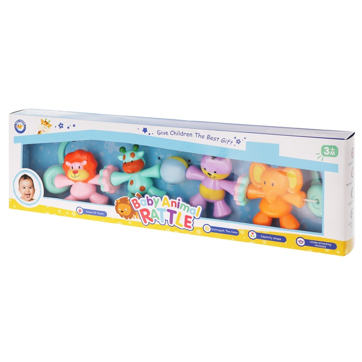 Színes csörgőkészlet gyerekeknek, Landtoys, 4 db