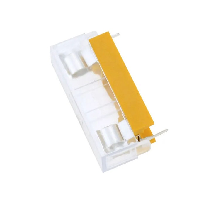 Carcasa siguranta pentru montare pe PCB, 5x20, Sticla, Transparent