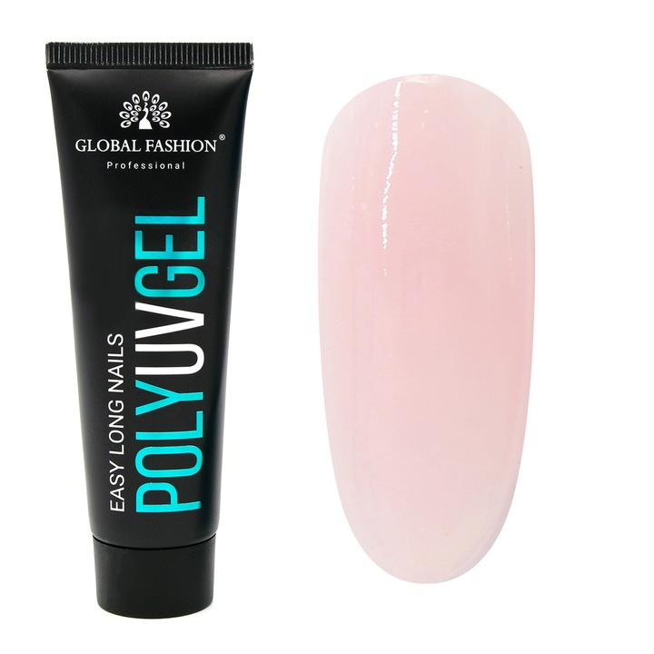 UV körömépítő gél, Global Fashion, Polygel, 30 gr, Pink 10