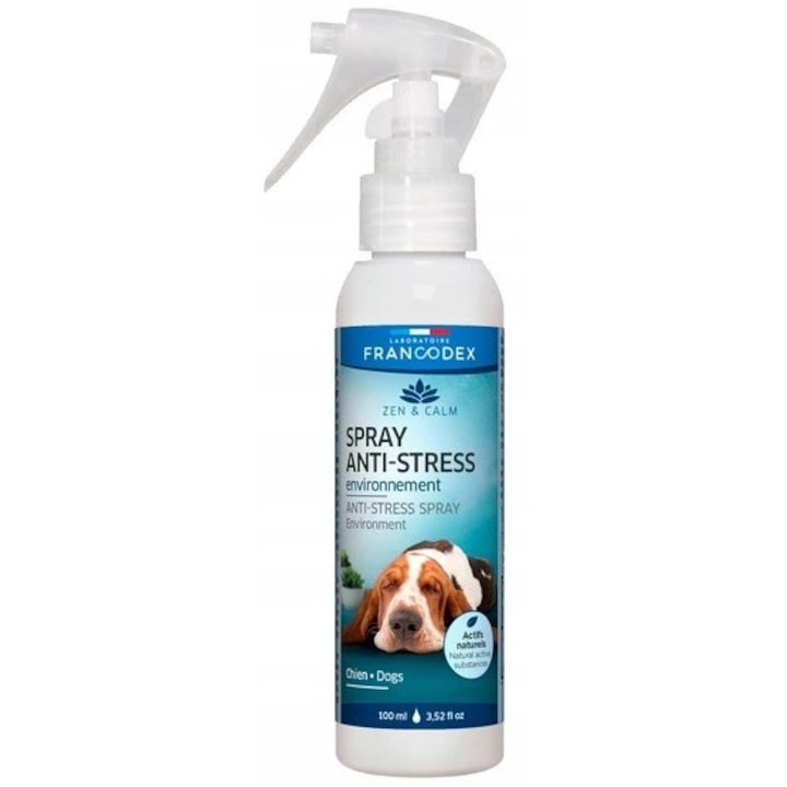 Anti-stressz spray, Francodex, Kutyáknak, Alkohollal, 100 ml