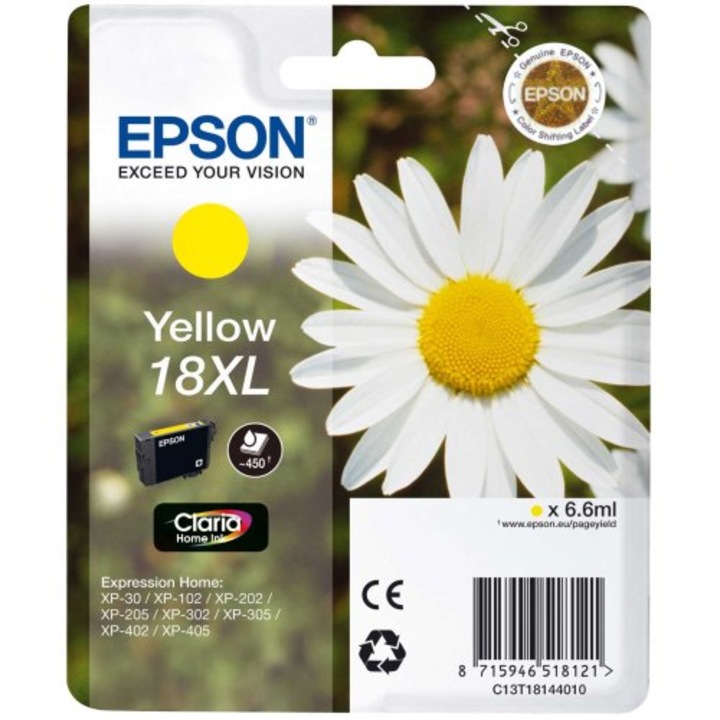 EPSON 18XL C13T18144010 kazetta, sárga