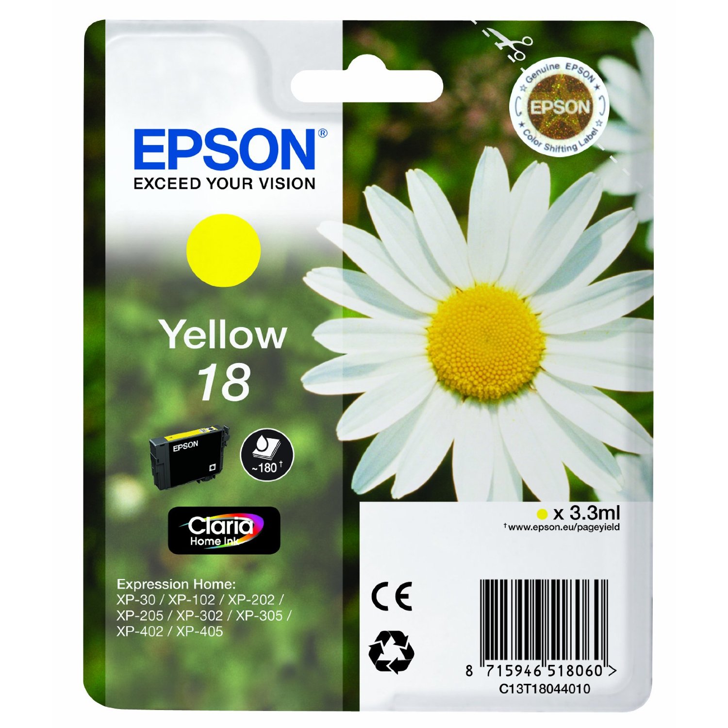 Cartus EPSON 18 C13T18044010, Yellow
