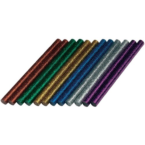 Set 12 baghete universale cu sclipici pentru lipit Dremel GG04, 7 mm, diverse culori