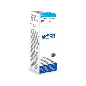 Flacon Epson T6642, original, pentru imprimantele L120, L110, L130, L220. L210, L310, L300, L365, L355, L455, L565, L550, L1300, L655, 70 ml, cyan Flacon Epson T6642, original, pentru imprimantele L120, L110, L130, L220. L210, L310, L300, L365, L355, L455, L565, L550, L1300, L655, 70 ml, cyan
