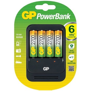 Incarcator GP 2700mAh, AA/AAA NIMH + 4 Acumulatori Incarcator GP 2700mAh, AA/AAA NIMH + 4 Acumulatori