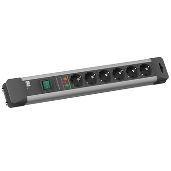 Prelungitor cu protectie la supratensiune Bachmann CONNECTUS, 6 prize Schuko, intrerupator, cordon 2m Prelungitor cu protectie la supratensiune Bachmann CONNECTUS, 6 prize Schuko, intrerupator, cordon 2m