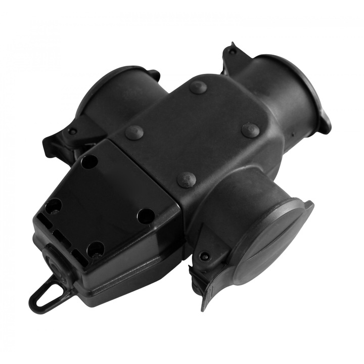 Anco T 3-as gumi elosztó csapfedéllel, 250V IP44 (kültéri használatra)