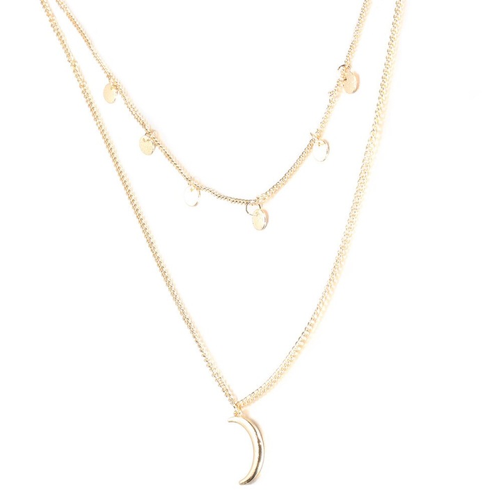 Lantisor Semiluna, Visages, Auriu, Aliaj Metalic