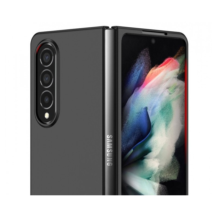Кейс за Samsung Galaxy Z Fold 4 от поликарбонат със защита на камерата, Черен