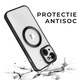 Husa PremiumCell Magsafe Luxury pentru Iphone 14 cu protectie camera, Antisoc, Transparent cu margini negre