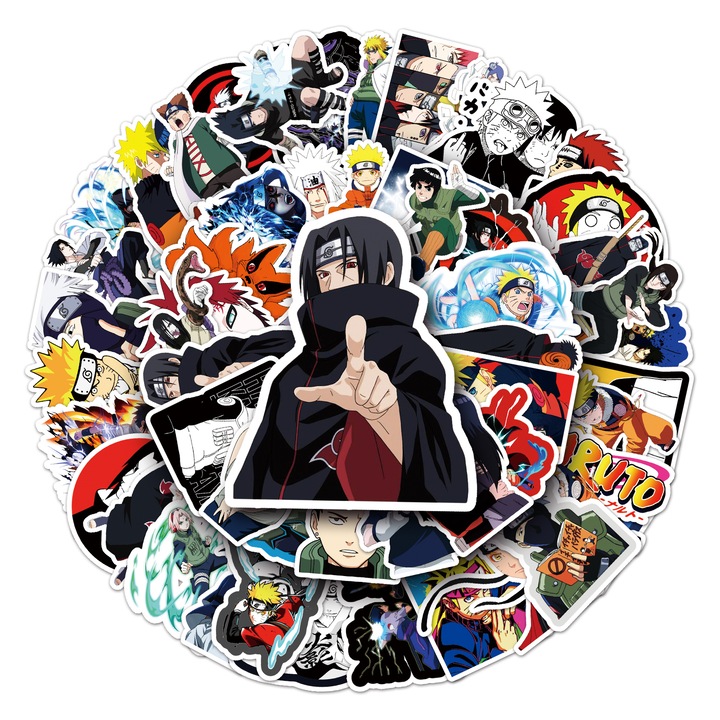 Set 54 stickere Naruto, PVC, Multicolor