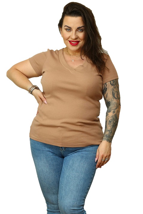 Bluza dama Edi, KARKO, Bumbac, Bej