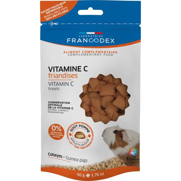 Granule rozatoare, Francodex, Vitamina C, Cereale, 50 g
