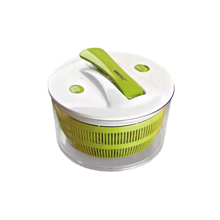 Recipient din plastic pentru uscarea salatei, verde-alb Kinghoff