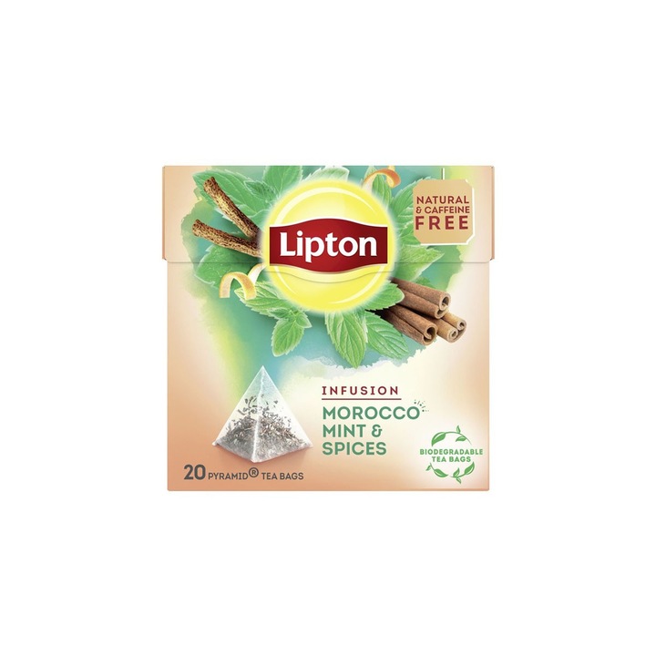 Чай, Био, Пикантна запарка, Мароко, Мента, 20 сашета, Lipton