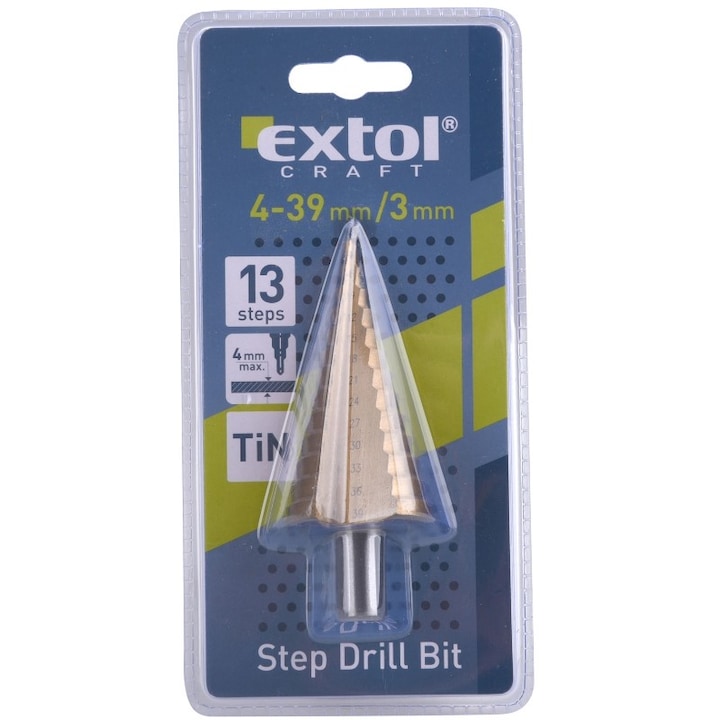 Конично свредло, Extol Craft, на стъпки, 4-39 мм