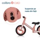 Bicicleta de echilibru pliabila Colibro Ciao, fara pedale, roti de cauciuc, 3-5 ani, Rose Gold