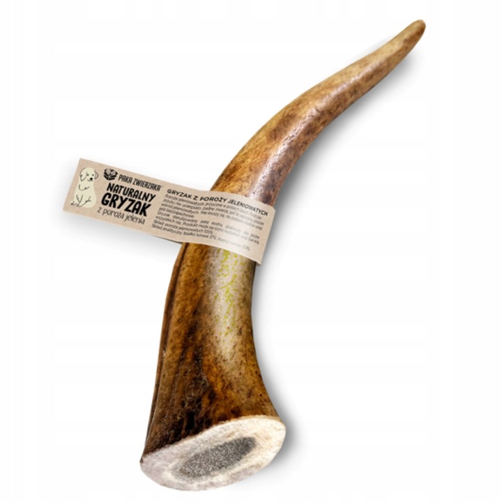 Os pentru caine, Paka Zwierzaka, Corn de Cerb, 18 cm, Proteine, Fara coloranti, Maro