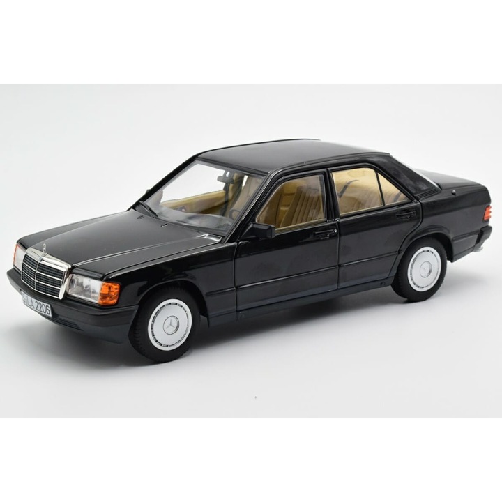 Modell autó, Norev, Mercedes 190E W201, fém, fekete