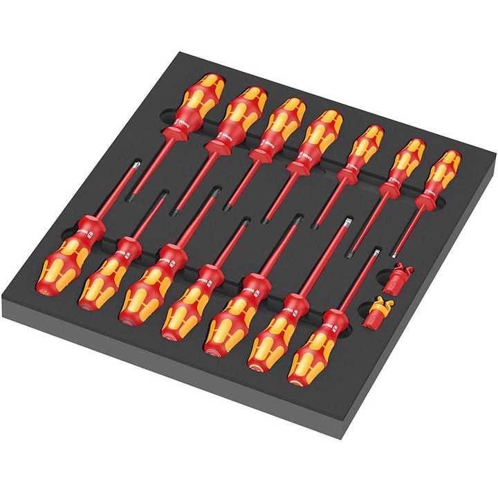 Комплект отвертки 1000 VDE, 16 части, дунапренова вложка, Wera 9711