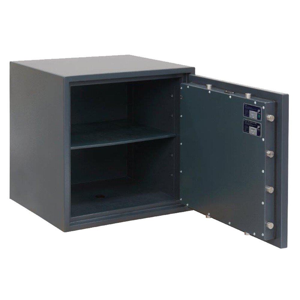 Seif electronic, cu certificare antifoc si antiefractie, model PUS 140 E CHUBB, 638x650x550 mm, negru