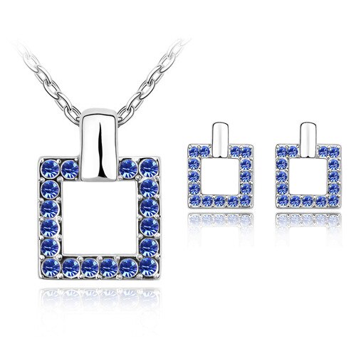 Set bijuterii Sapphire Blue Square