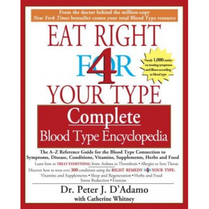 Eat Right 4 Your Type Complete Blood Type Encyclopedia: The A-Z Reference Guide for the Blood Type Connection to Symptoms, Disease, Conditions, Vitami, Peter J. D'Adamo