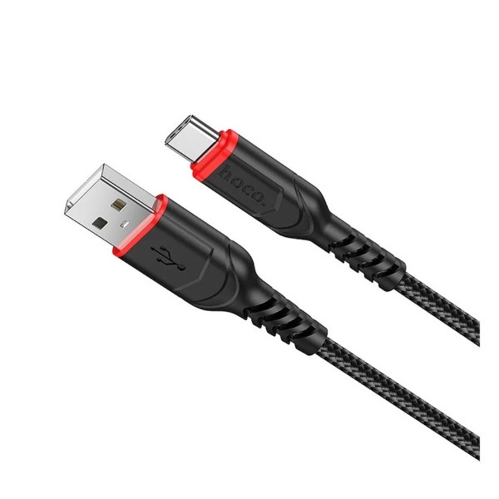 Cablu de date Hoco x59, USB - Type-C, 3A, încărcare rapidă, 100cm, negru