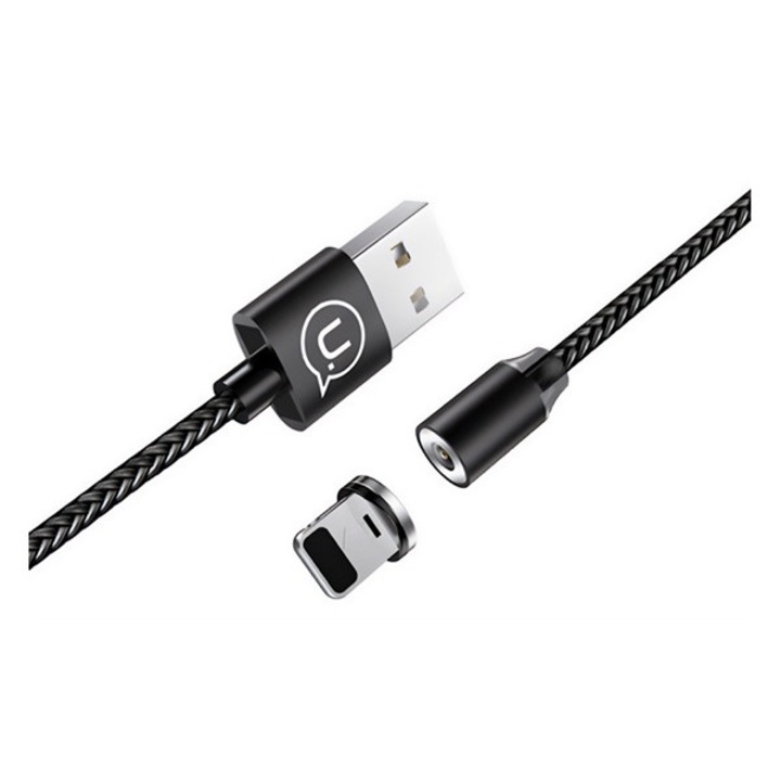 Usams u-sure adatkábel, usb - lightning, 2.1a, gyorstöltő, 100cm, mágneses csatlakozó, fekete, kompatibilis: Apple iPhone 14 Plus / iPhone 14 Pro / iPhone 14