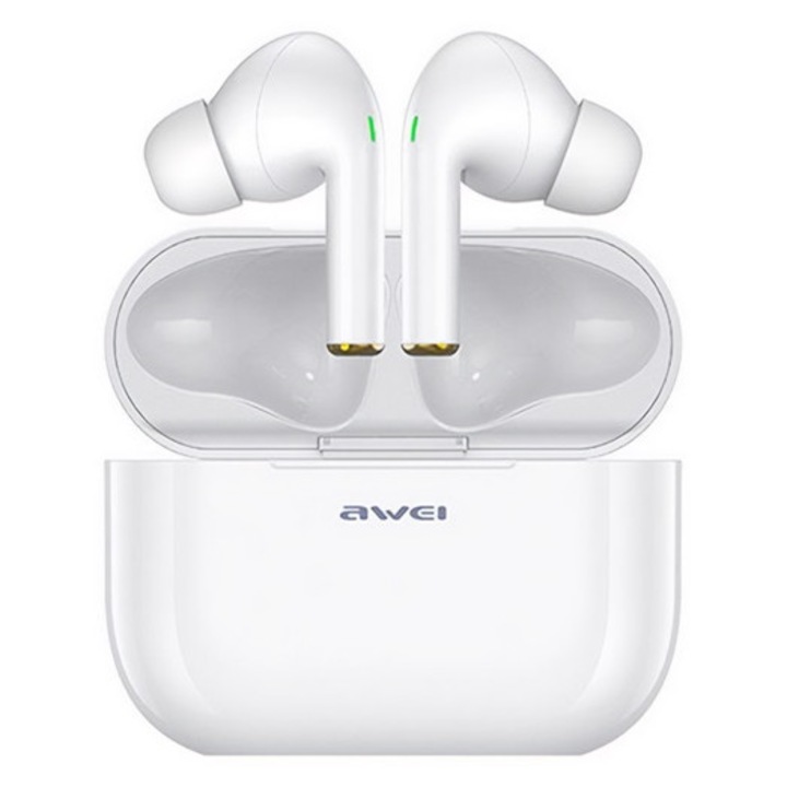 Awei t29 bluetooth fülhallgató sztereo, v5.0, tws, aktív zajszűrő, vízálló + töltőtok, fehér